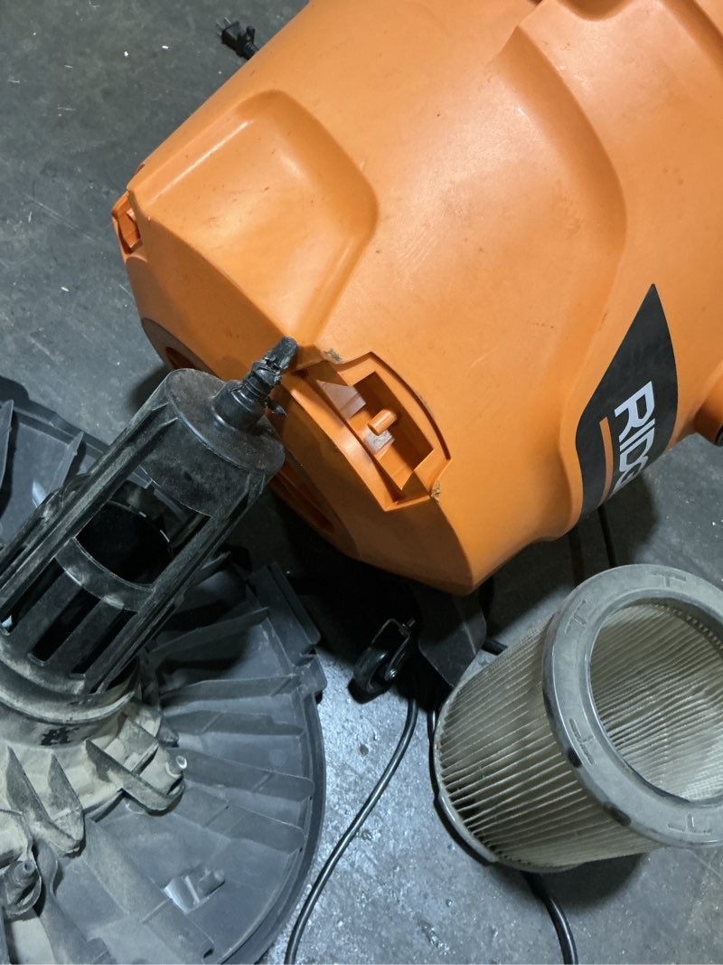 Condition photo showing As Is for 4.25 peak hp nxt shop vacuum wet dry vac with general debris filter