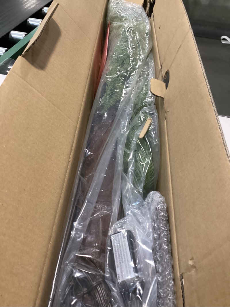 Condition photo showing As Is for BAOLITVINE Lighted Christmas Tree 6FT 416 LED Fairy Lights, Norfolk Pine Tree with Lights for Home Room Xmas Holiday Decoration Indoor Outdoor