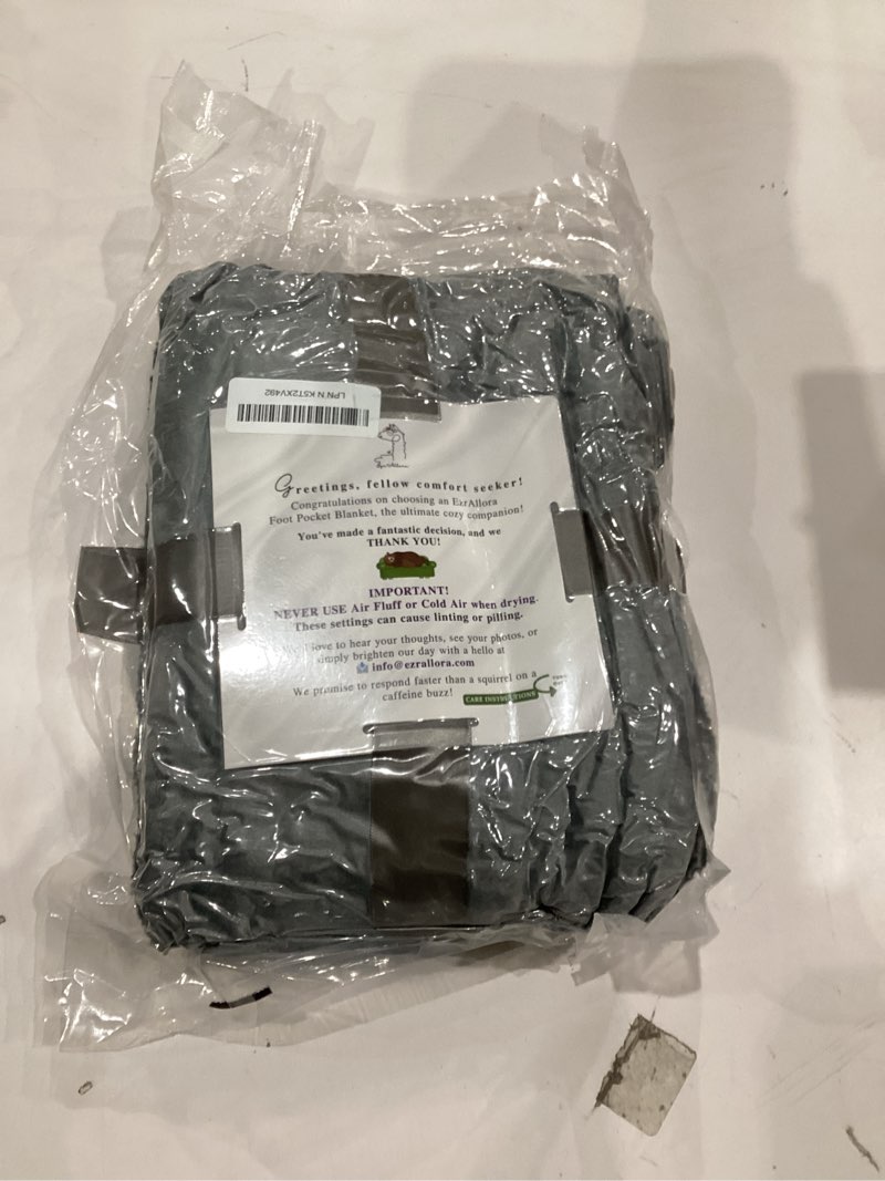 Condition photo showing New/Like New for Fleece Lightweight Foot Pocket Blanket -Patent Pending- Gamer Gift for Men Who Have Everything -Father's Day Premium Gifts for Dad Who Wants Nothing and Elderly Dads (Fleece, Silver Grey) Silver Grey Fleece