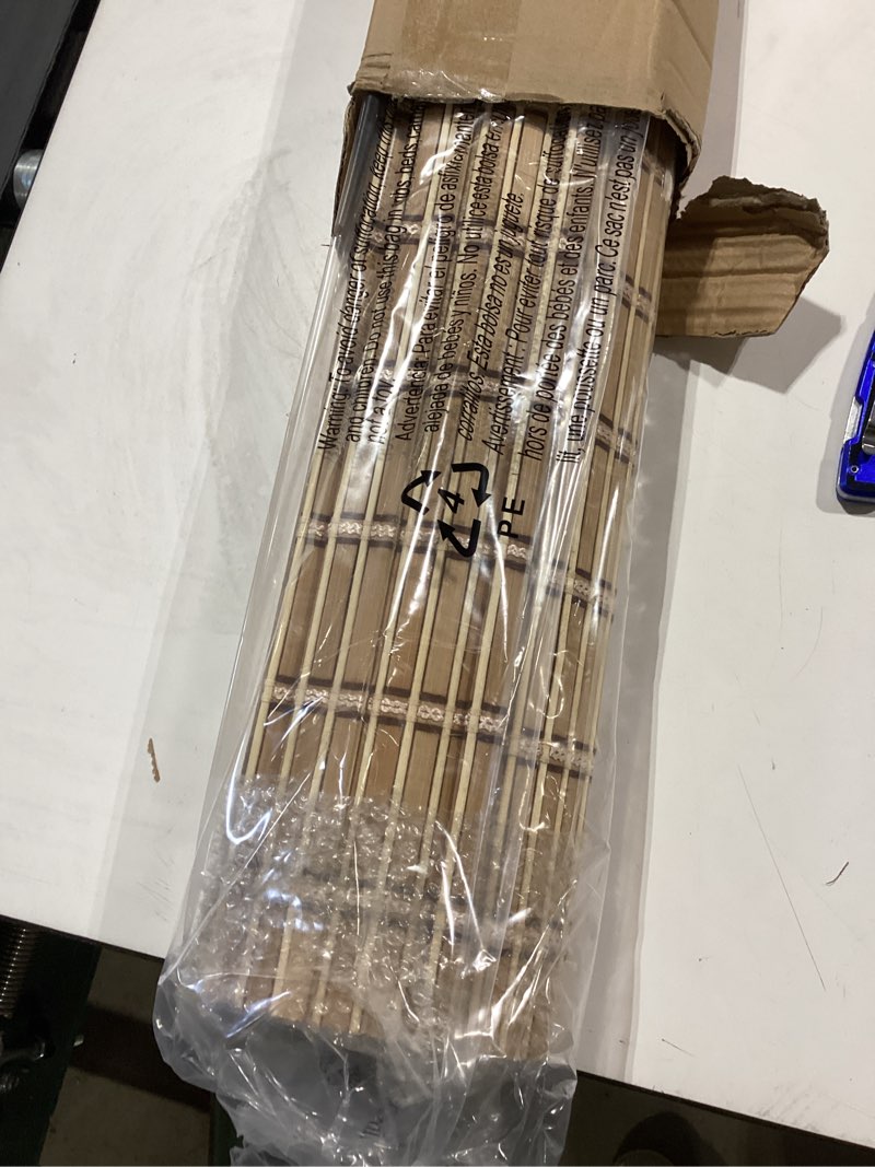 Condition photo showing Good Condition for lazblinds no tools no drill cordless bamboo roman shades, light filtering window treatment, roll up bamboo blinds for windows 27'' w x 64'' h, natural 306 light filtering-natural306 27" w x 64" h