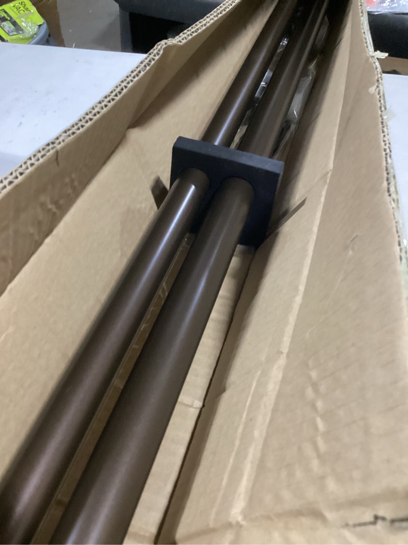 Condition photo showing Good Condition for Heavy Duty Curtain Rods, 1 1/8 Inch Diameter Single Curtain Rod 72-144Inch(6-12ft) Extendable Length with End Caps Adjustable Modern Brackets-Dark Bronze Dark Bronze 72-144"