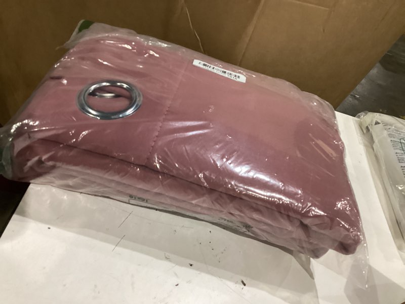 Condition photo showing Good Condition for black out curtain panels-dark pink