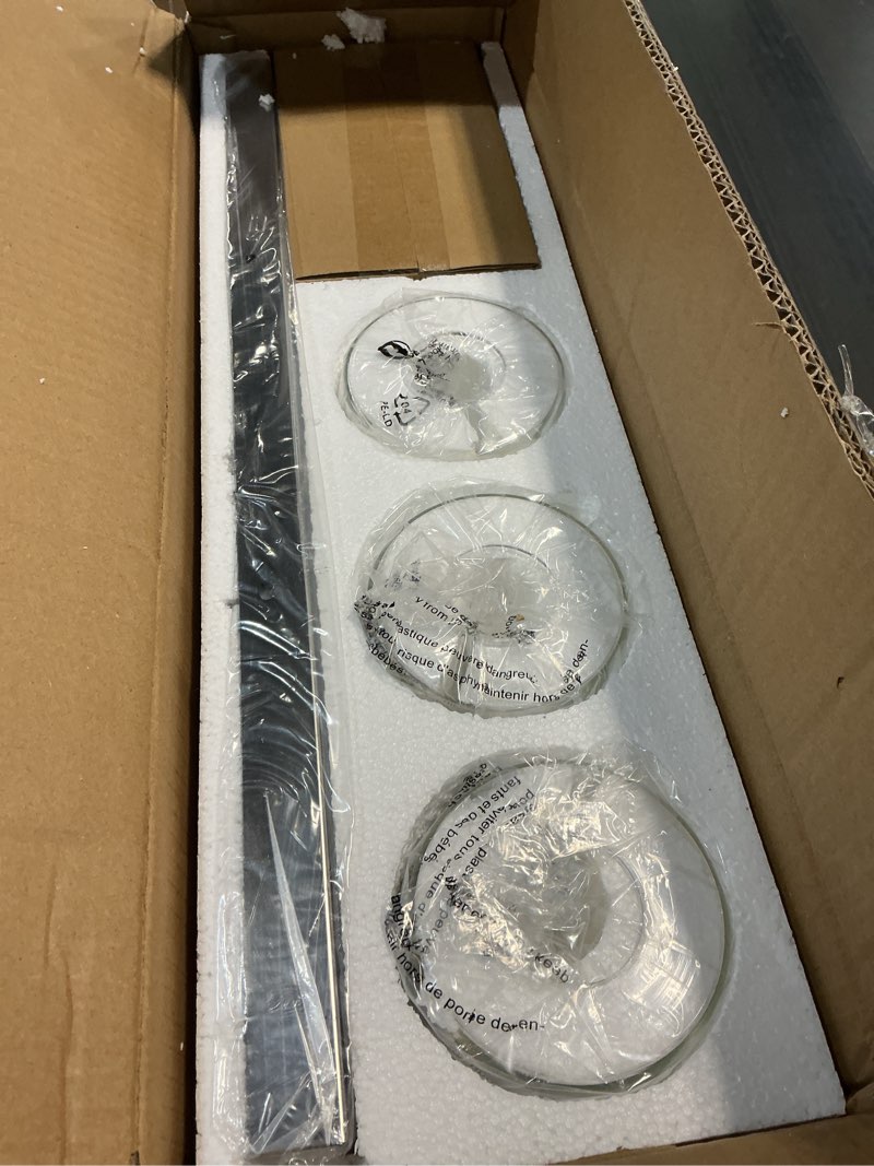 Condition photo showing New/Like New for Espird Chrome Light Fixtures, 3 Light Bathroom Vanity Light with Clear Glass Shade, 22in Modern Vanity Light, Bathroom Lighting Fixtures Over Mirror for Living Room Chrome 3 light