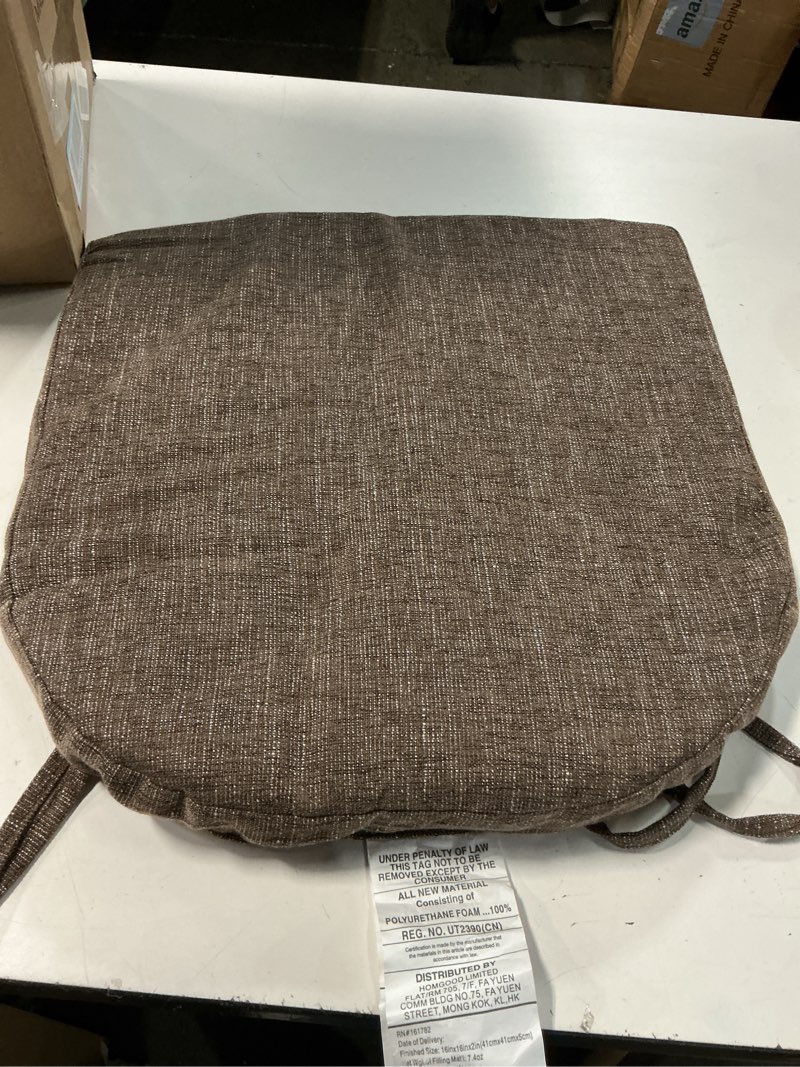 Condition photo showing Good Condition for (16x16x2)sweet home collection u-shape molded memory foam chair pads with ties coffee 4 pack