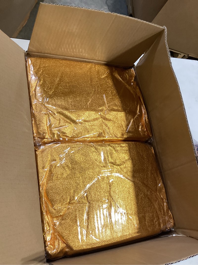 Condition photo showing Good Condition for cocktail high top table covers - 32x43 inch fitted spandex round cocktail tablecloth for bar height standing table cloths reusable, for party wedding banquet event decorations, shiny gold, 8 pack 32 x 43 in - 8 pack shiny gold