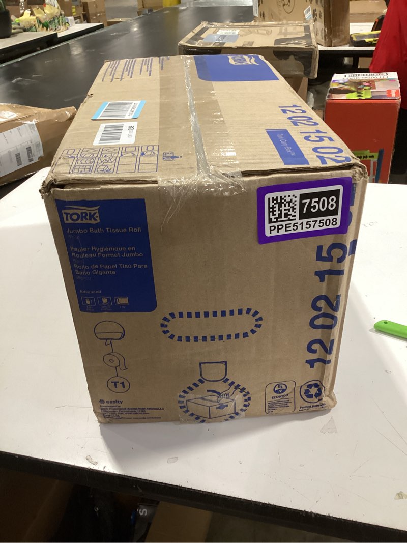 Condition photo showing New/Like New for tork jumbo toilet paper roll white t1, advanced, 2-ply, 6 x 1600 feet, 12021502, 6 count (pack of 1) 6 roll (pack of 1)