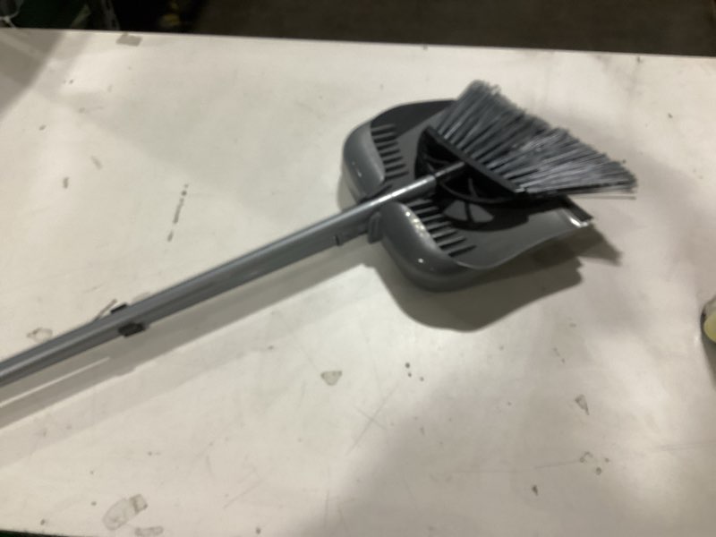 Condition photo showing Good Condition for Broom with Dustpan Combo Set 54” Long Handle Household Dust Pan for Home Office Kitchen Cleaning Grey? Grey
