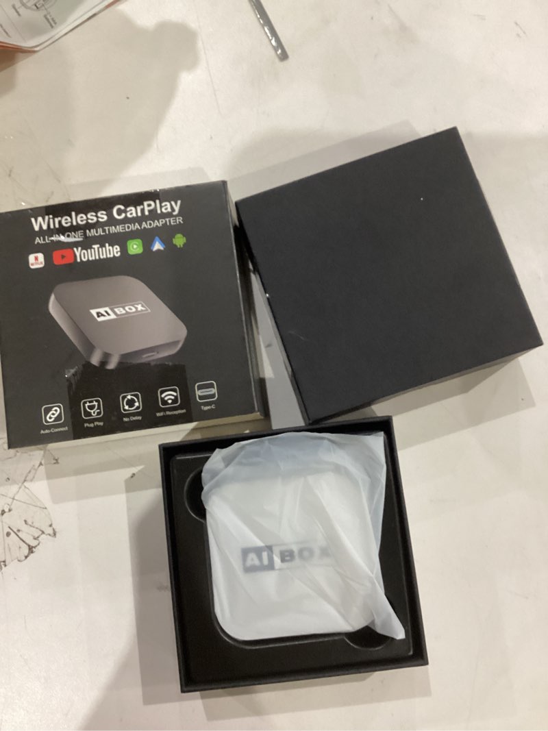 Condition photo showing Good Condition for 2-in-1 Wireless CarPlay Adapter & Android Auto with Netflix/YouTube/Tiktok, Mini Car Play Wireless Adapter for iPhone, Plug & Play Magic AI Box Fit for Cars with Wired CarPlay/Android Auto