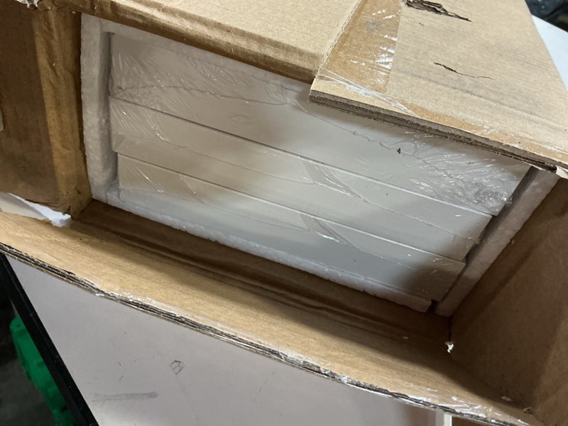 Condition photo showing New/Like New for Floating Shelves for Wall Set of 3, 24" White Wall Shelves for Home Decor, Frame Display White Floating Shelf for Living Room, Bedroom, Bathroom, Kitchen 24 Inch White