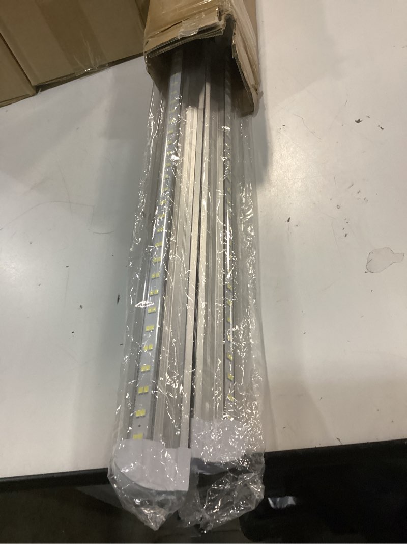 Condition photo showing Good Condition for Led Shop Lights,4FT LED Light 50W 6500K 7000LM Led Daylight,Garage Light Linkable Clear Cover Integrated V-Shape for Garage Warehouse Workbench Workshop(2-Pack) 4FT 2PACK