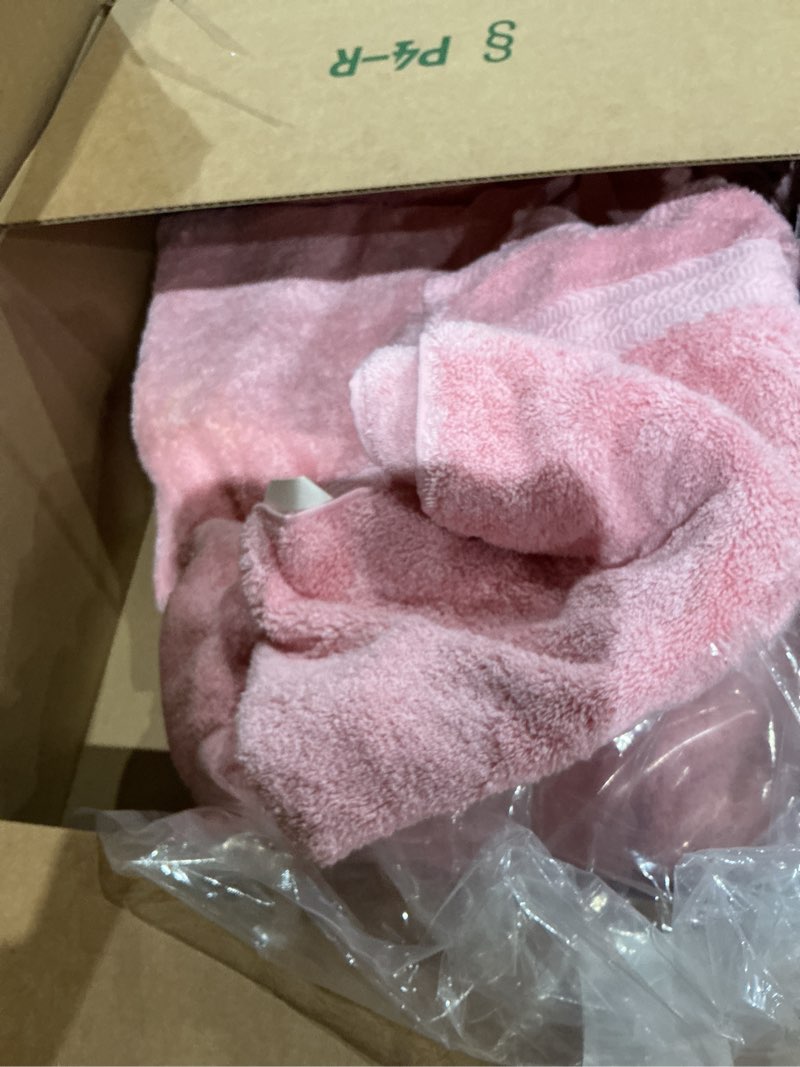 Condition photo showing As Is for redkiss pink towel set of 8-100% cotton luxury bath towels set for bathroom, 600 gsm highly absorbent bathroom towel with 2 large bath sheet, 2 hand, 4 washcloths, pink shower towels for dorm