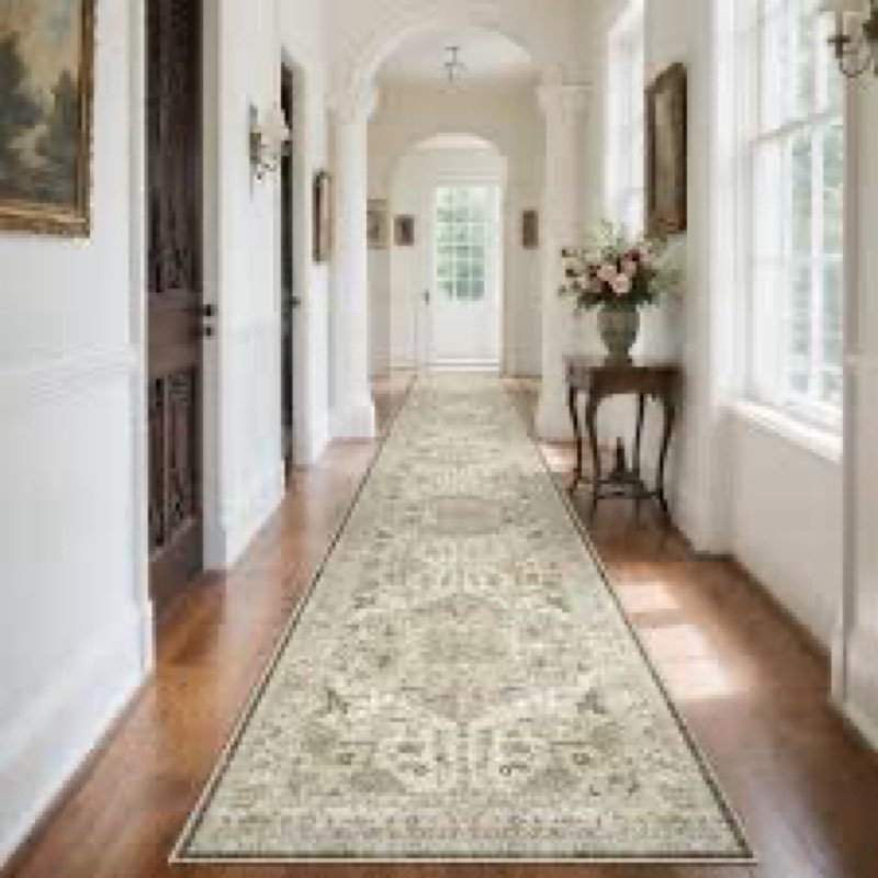 Madane 3x20 Hallway Runner Rug - Extra Long Carpet Runners for Hallways 20ft Non Slip Stain Resistan