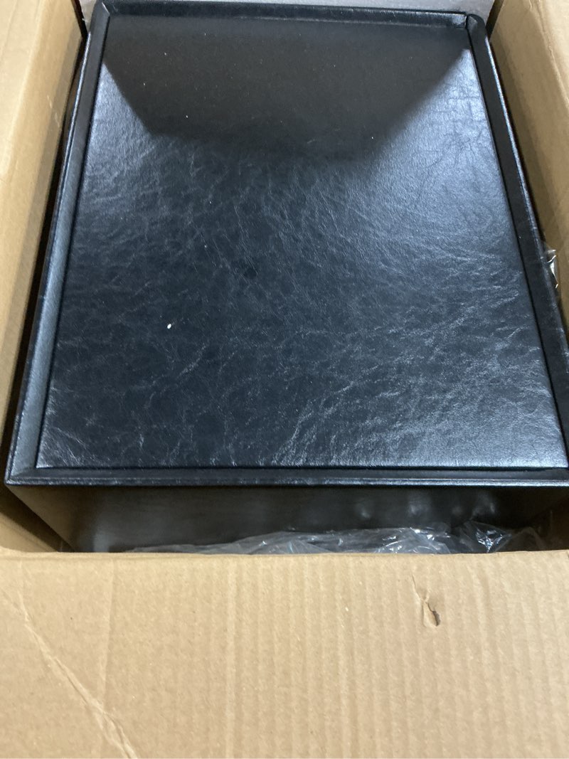 Condition photo showing Good Condition for nightstand set of 2 with single drawer,leather side table,modern bedside table with metal legs for bedroom,small accent end table,black black rectangular nightstands
