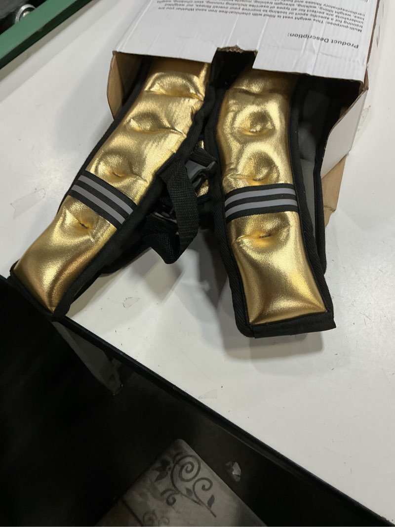 Condition photo showing New/Like New for Weighted Vest, 6lb/8lb/12lb/16lb/20lb/25lb/30lb Weight Vest with Reflective Stripe, Weighted Vest for Men Women Workout Equipment for Strength Training, Running, Jogging, Fitness, Weight Loss 16LB PU-Gold