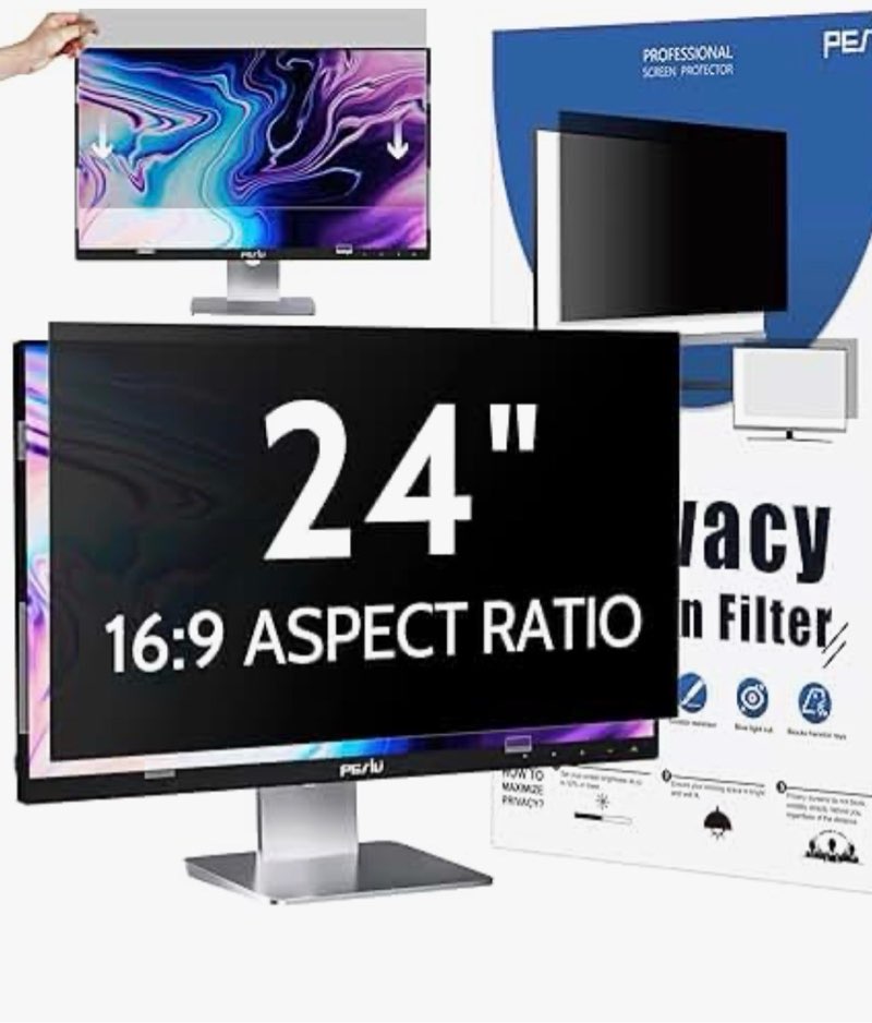 DIACUBE 24 Inch Computer Privacy Screen Filter for 16:9 Aspect Ratio Widescreen Desktop PC LED Monit