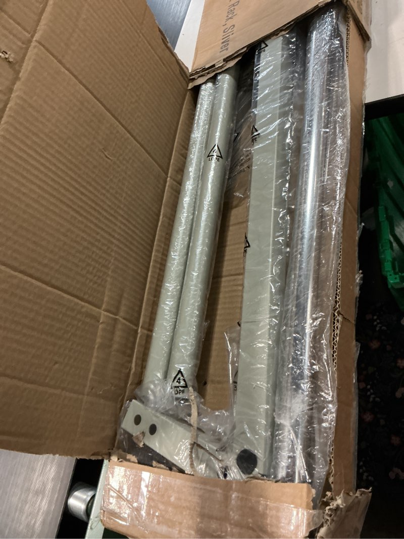 Condition photo showing Good Condition for Simple Houseware Industrial Grade Z-Base Garment Rack, 500lb Load with 63 Inches Extra Long Bar, Gray