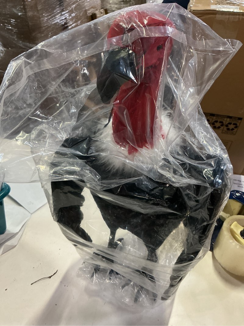 Condition photo showing Good Condition for tenceur 1 piece faux vulture effigy 18'' large fake vulture decoys simulated full feathered realistic bird black hanging faux bird scarecrow for yard roofs trees garden