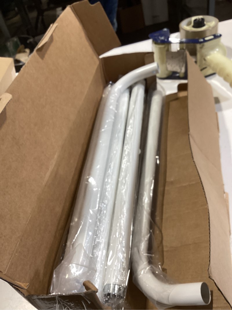 Condition photo showing Good Condition for usfook white blackout double curtain rods for windows, adjustable decorative drapery rod 32 to 58, 3/4 inch window treatment rod, extendable curtain poles for living room 32-58" white