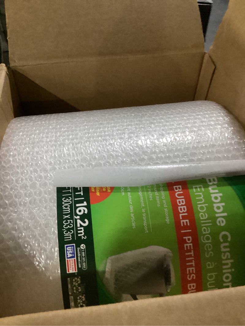 Condition photo showing Good Condition for Duck Brand Small Bubble Cushioning Wrap for Moving & Shipping - 175 FT Bubble Packing Wrap for Extra Protection Packaging Boxes & Mailers - Clear Bubble Roll Moving Supplies, Perforated Every 12 IN 12 in. x 175 ft.