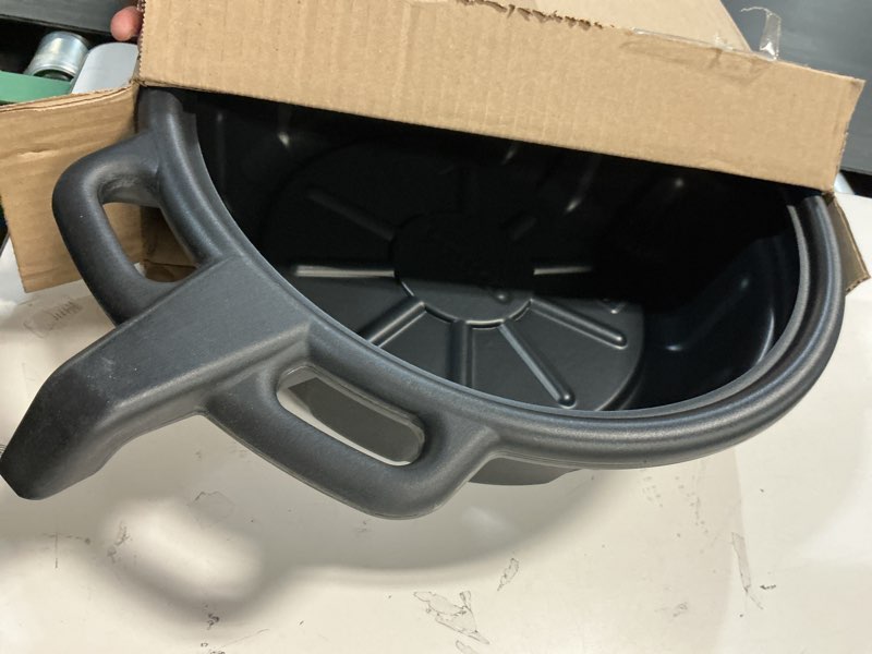 Condition photo showing New/Like New for NEIKO 20762A Oil Drain Pan | Black Plastic Anti Splash | Motor Oil Drip Catcher Pan | 2 Gallon (8L) Capacity 2 gal/8 L Oil Drain Pan