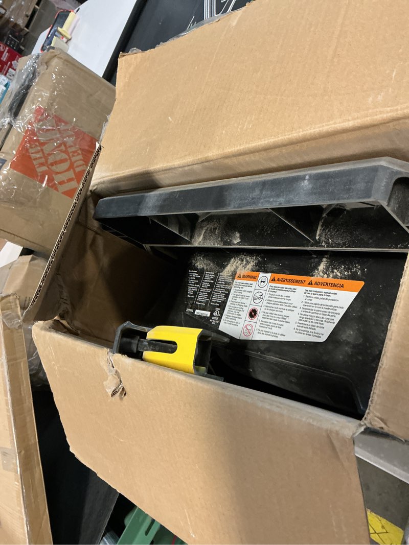 Condition photo showing As Is for QEP 22700Q 700XT 3/4 HP Wet Tile Saw with 7 in. Blade and Table Extension