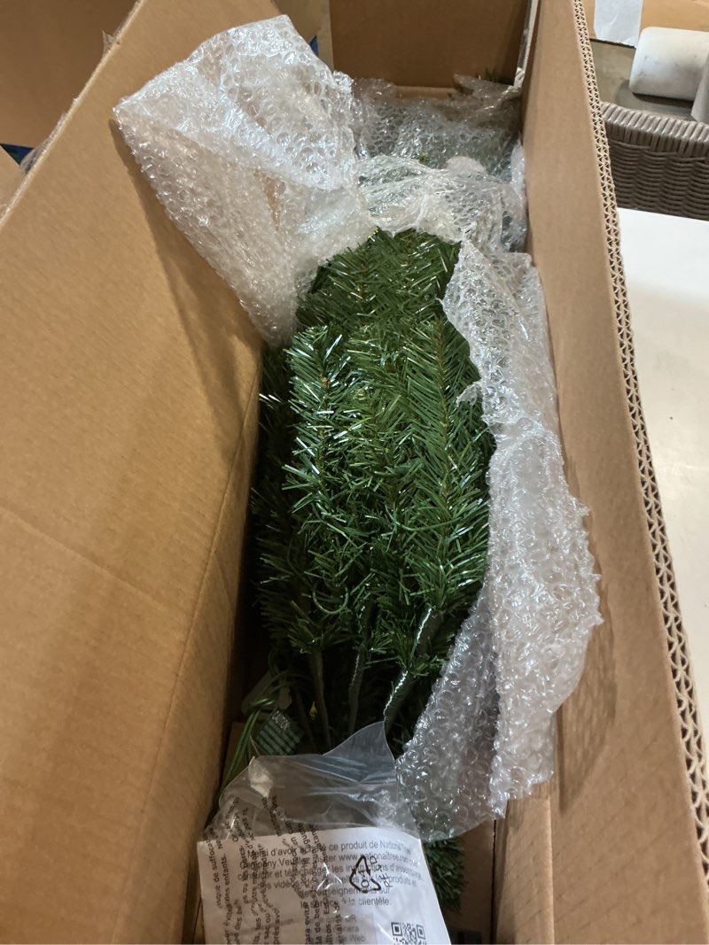 Condition photo showing Good Condition for national tree company pre-lit artificial medium christmas tree, green, kincaid spruce, multicolor lights, includes stand, 4 feet 4ft