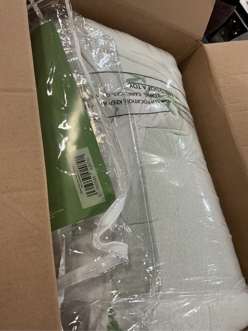 Condition photo showing As Is for Ultra Soft Queen Size Mattress Topper - Viscose Made from Bamboo Pillow Top Mattress Pad for Back Pain Relief - Naturally Cooling for Hot Sleepers, Green Green Queen