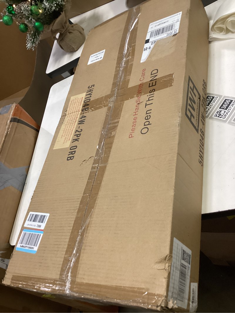 Condition photo showing New/Like New for Farmhouse Wall Sconces Set of Two, HWH 4 Light Bathroom Vanity Lights Over Mirror, 40'' Vanity Light Bar Wall Mounted Vertical and Horizontal, Oil-Rubbed Bronze Finish, 5HY104B-4W-2PK ORB Oil-Rubbed Bronze 4-Light *2
