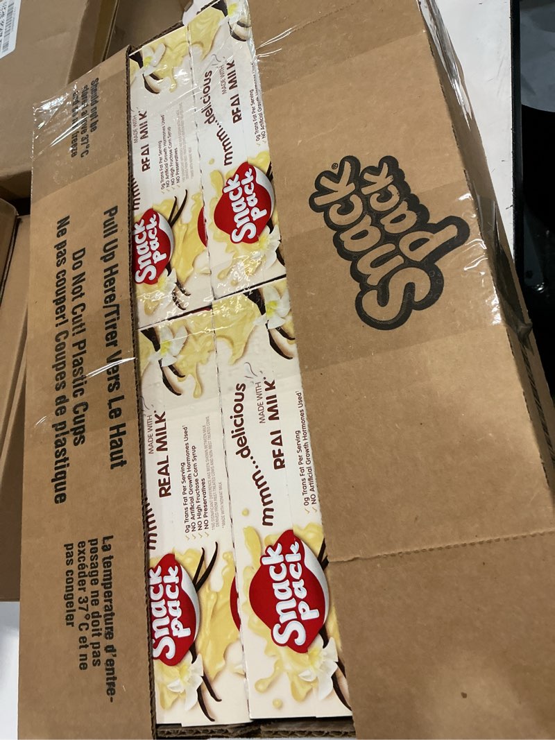 Condition photo showing New/Like New for ((BEST BY/DEC/15/2025))Super Snack Pack Vanilla Pudding Cups,  8/6 Count, 5.5 OZ( incomplete)