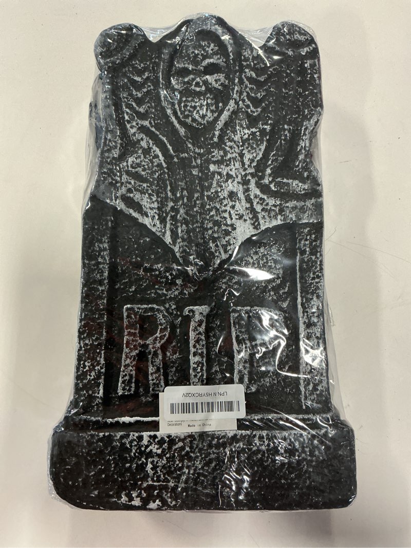 Sizonjoy 17” Halloween Decorations, Halloween Tombstones, 4 Pack Foam RIP Graveyard with 8 Stakes fo