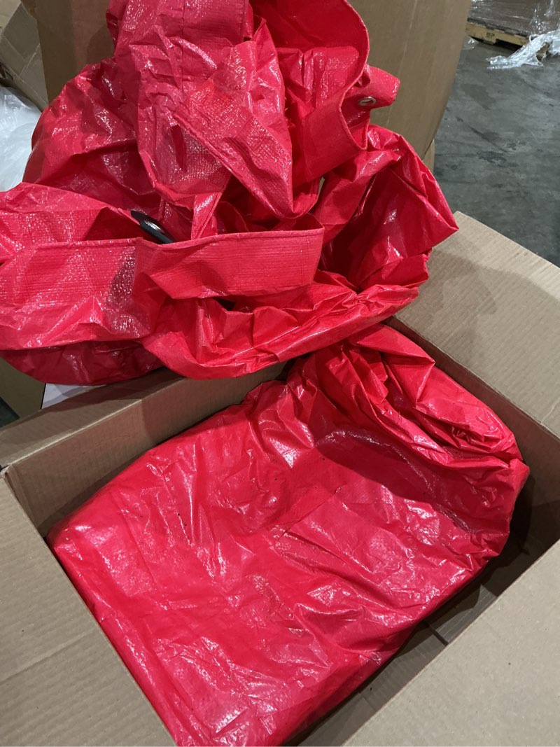 Condition photo showing New/Like New for guard shield red tarp 12x16 feet tarps high visibility outdoor poly cover lightweight 6mil red 12x16