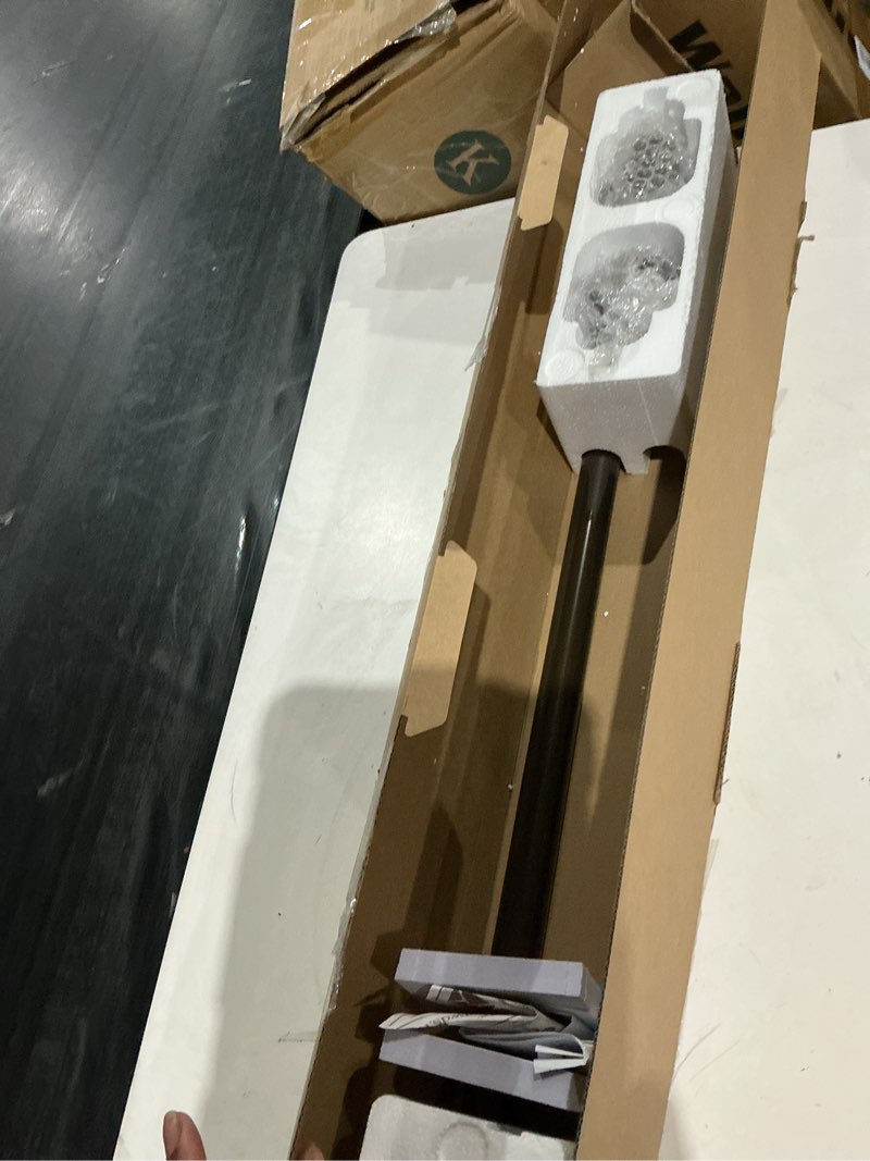 Condition photo showing Good Condition for kamanina 1 inch curtain rod single drapery rod 36 to 72 inches (3-6 feet), bronze curtain rods for windows, twisted cage finials bronze 36-72"