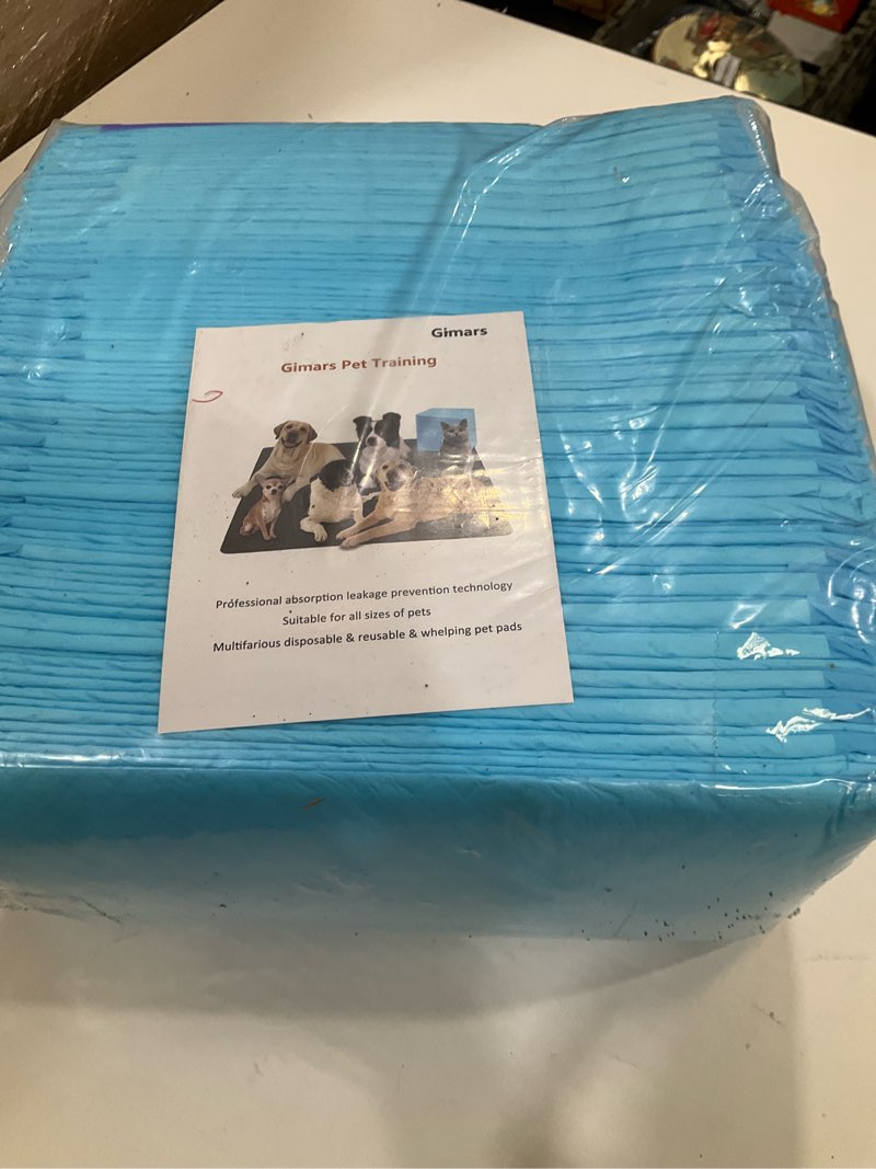 Condition photo showing New/Like New for gimars xl 6-layer ultra absorbent 1200ml 48-hour leak-proof dog pee pads, quick dry extra large puppy pads for puppy training, senior & incontinent dogs, cats, overnight use, 28"x34", 30 count 28"x34"- blue 30 counts