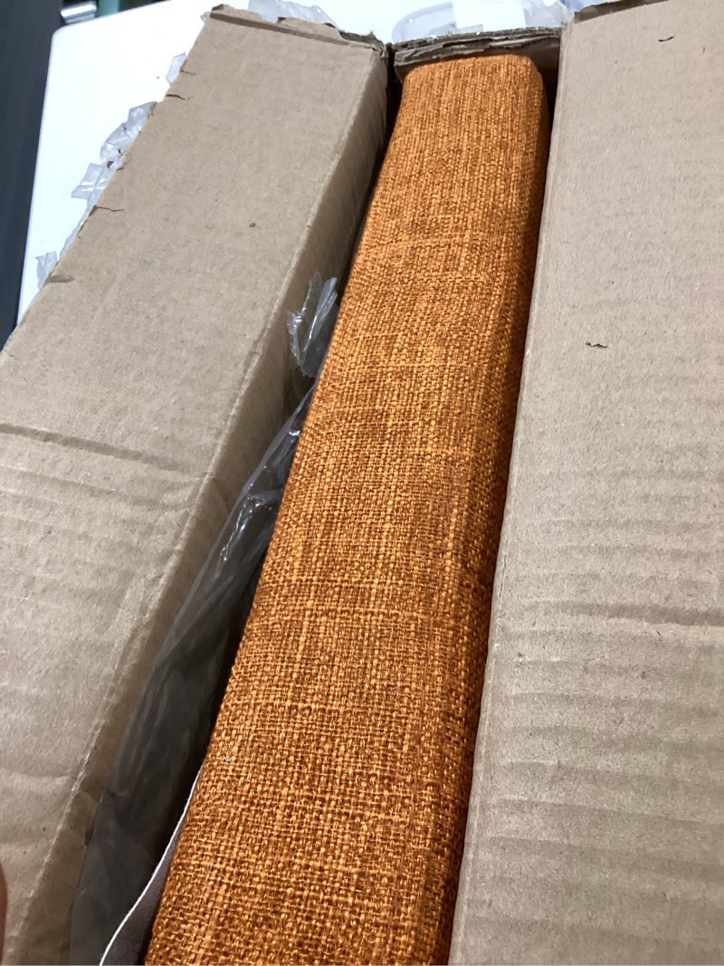 Condition photo showing Good Condition for 15 inch storage ottoman with wooden legs - cube foot rest stool, square footstool, comfortable seat with lid, foldable fabric ottoman, space-saving orange squ orange