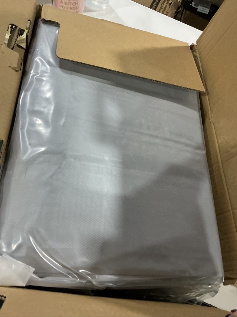 Condition photo showing As Is for baby playpen 74x50 inch, playpen for babies and toddlers, play pen indoor & outdoor active center, sturdy safety playard with anti slip suction cups, skin-friendly fabric, large space baby fence dark grey 74x50 inch