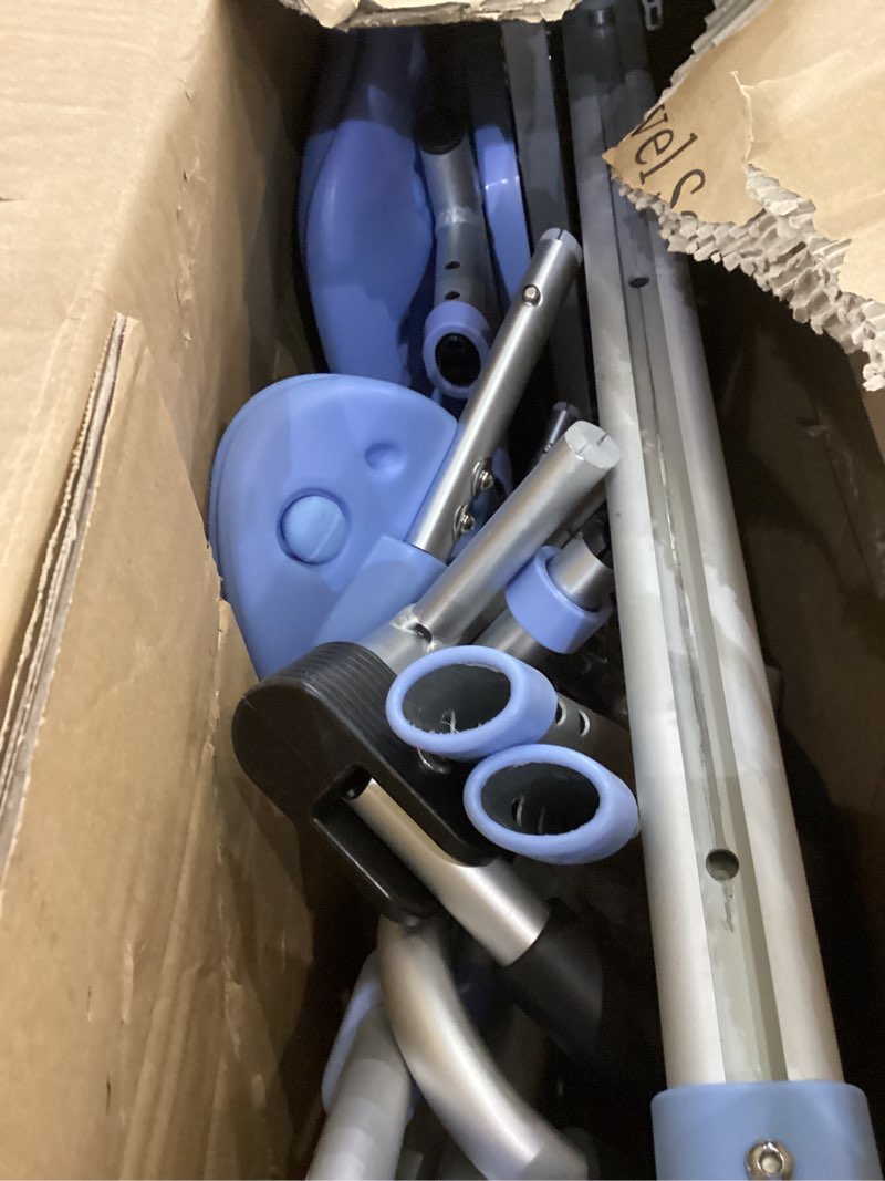 Condition photo showing Good Condition for Sliding Shower Chair with 360°Swivel Seat, Adjustable Height & Backrest Shower Chair Tub Transfer Bench with Safety Belt, Pivoting Armrests Swivel Shower Chair for Elderly, 330 Lb Capacity Blue Extra Wide