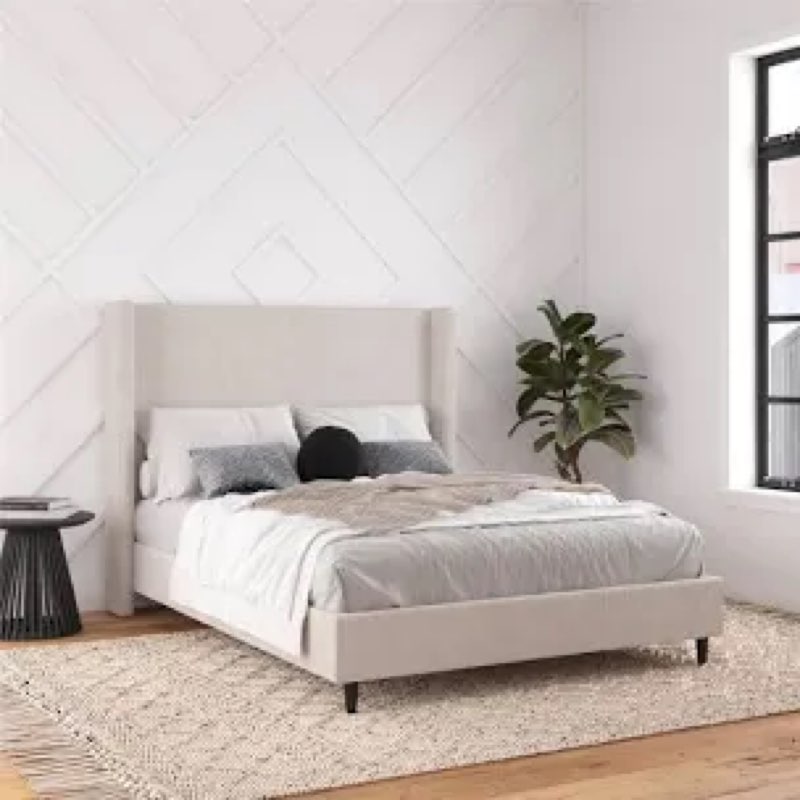 Birzer Queen Upholstered Wingback Bed