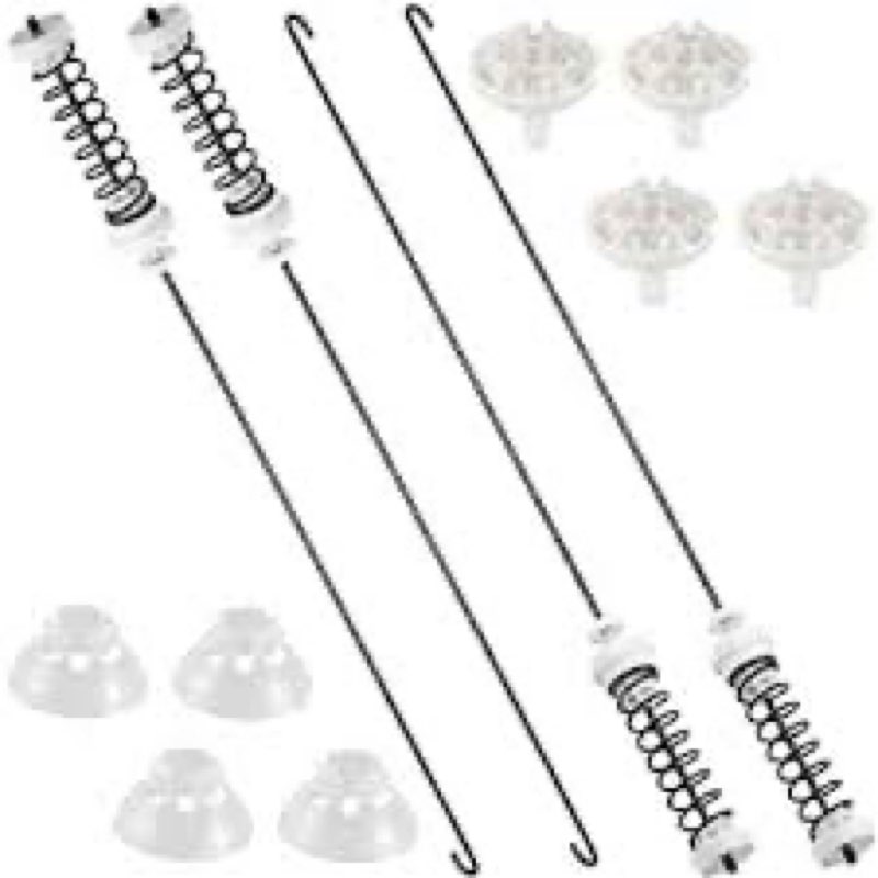 W10780048 Washer Suspension Rod Kit Updated by AMI PARTS - Compatible with Ken-more Whirl-pool Roper Washing Machine WTW4800XQ4 WTW4800XQ1 ATW4675YQ1, Includes 4 Suspension Rods and Ball Cups