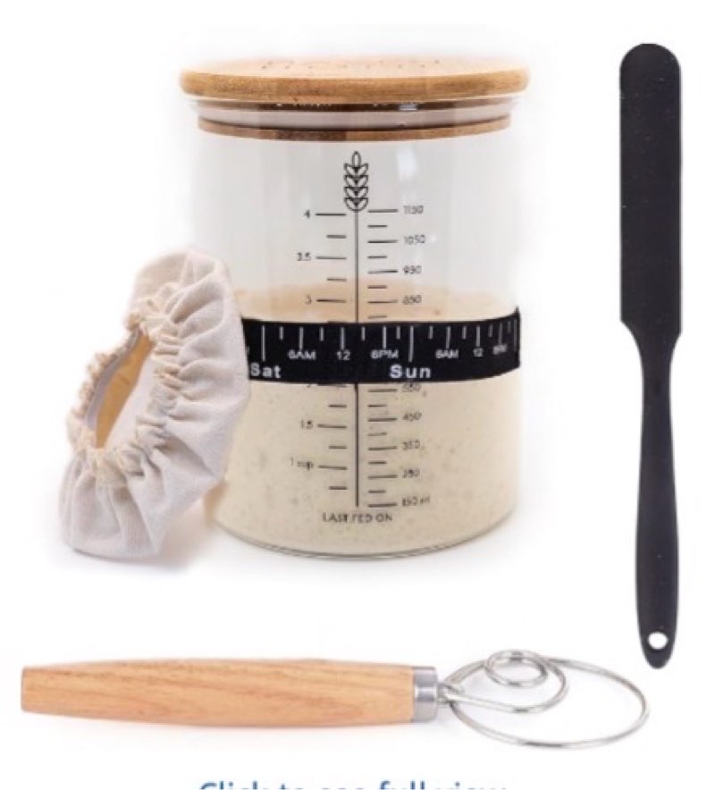 Haven at Home Sourdough Starter Kit | 50oz Wide Mouth Glass Jar | Bread Baking Supplies | Fermentati