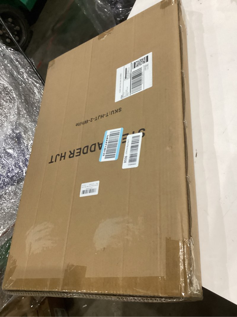 Condition photo showing New/Like New for BOCOM 2 Step Ladder, Lightweight Portable Foldable Collapsible Folding Sturdy Iron Metal Step Stool with Anti-Slip Wide Pedal, Heavy Duty 330 lbs Capacity, for Home, Kitchen, Closet, Adults, White White 2-Step