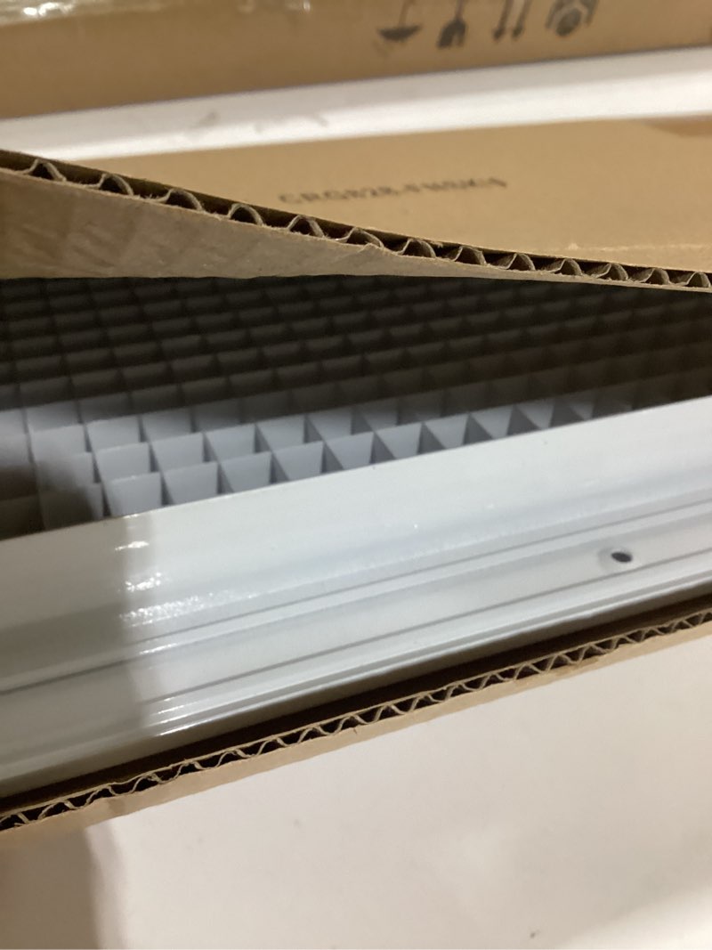 Condition photo showing New/Like New for 8" x 28" or 28" x 8" Cube Core Eggcrate Return Air Grille - Aluminum Rust Proof - HVAC Vent Duct Cover - White [Outer Dimensions: 10.75]