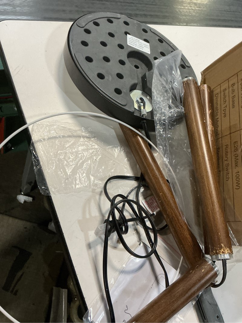 Condition photo showing As Is for dimmable floor lamp for living room, 65" tall metal standing lamp with led bulb, mid century modern 