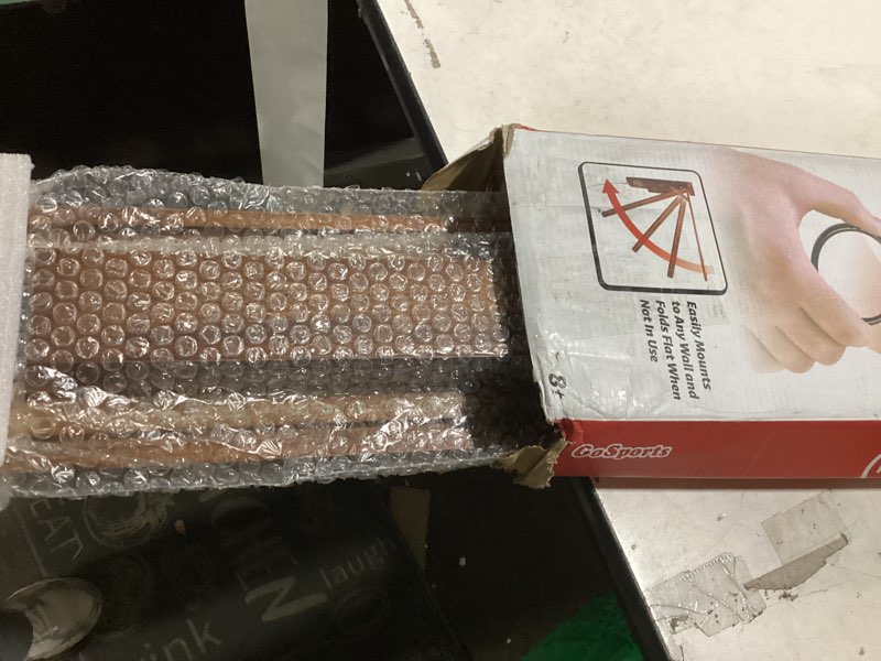 Condition photo showing New/Like New for GoSports Hook 21 Wall Mount Ring Swing Game - Play Indoors or Outdoors with Foldable Arm Brown