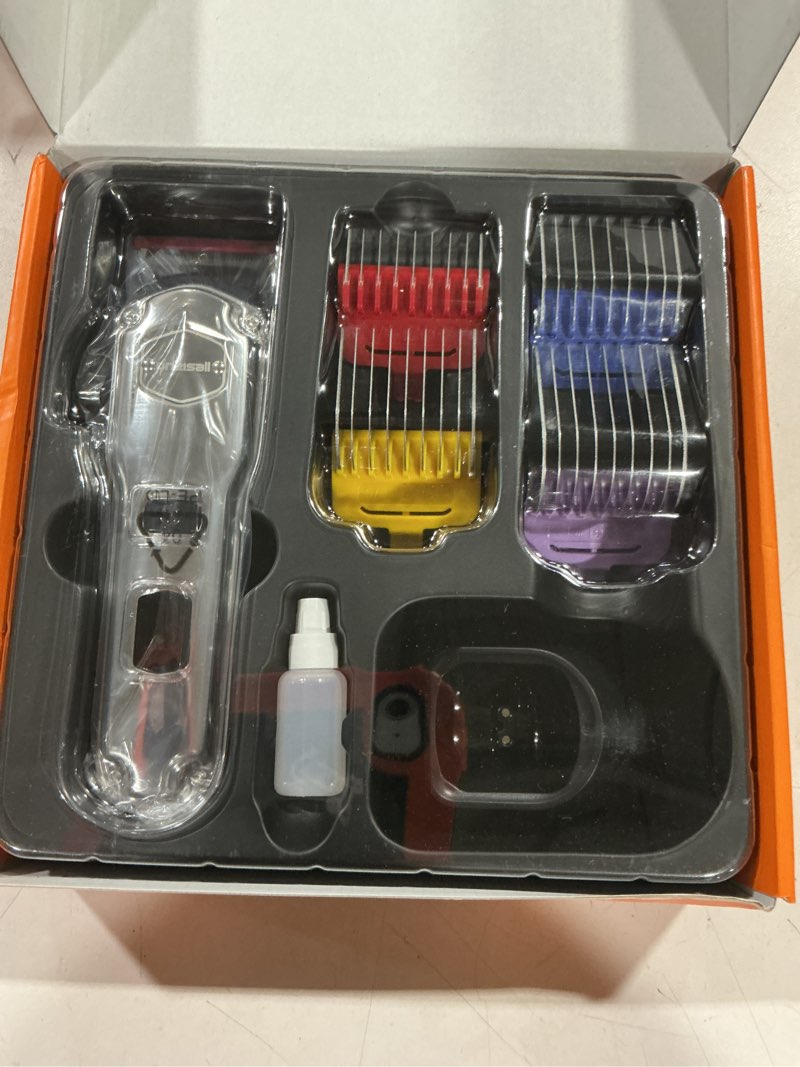 Condition photo showing Good Condition for oneisall professional dog grooming clippers: cordless rechargeable thick hair clipper with detachable metal combs, low noise heavy-duty pet clippers for curly/fine/wavy hair, 676pro (silver) silver pro