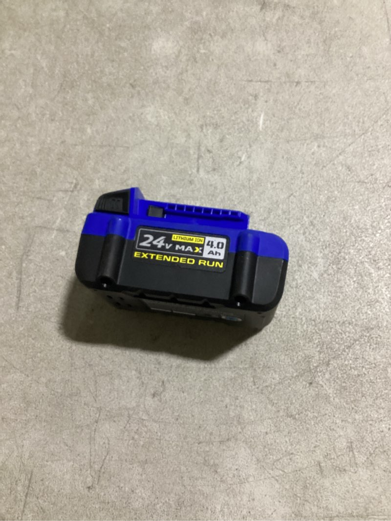 Condition photo showing As Is for kobalt 24 -volt 1 -pack battery