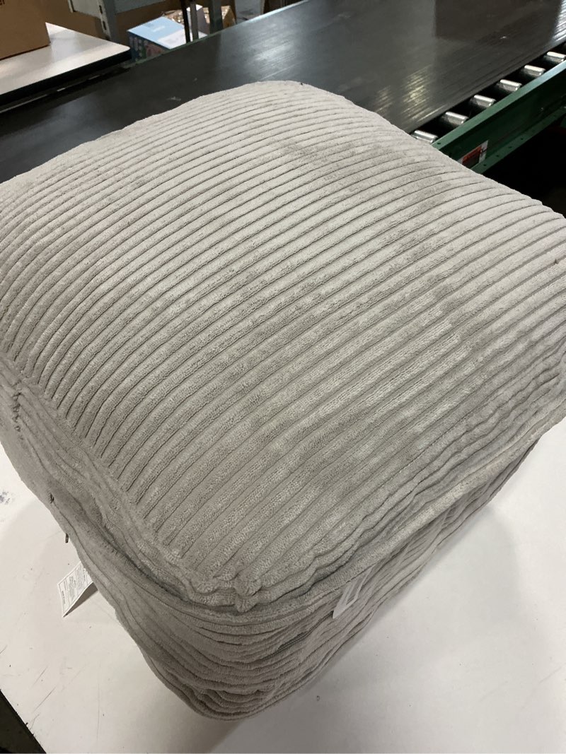 Condition photo showing Good Condition for higogogo pouf ottoman stuffed square modern foam filled foot rest poufs 20 x 18 inches modular ottomans separated into floor cushions for living room chair decorative stool, grey grey square