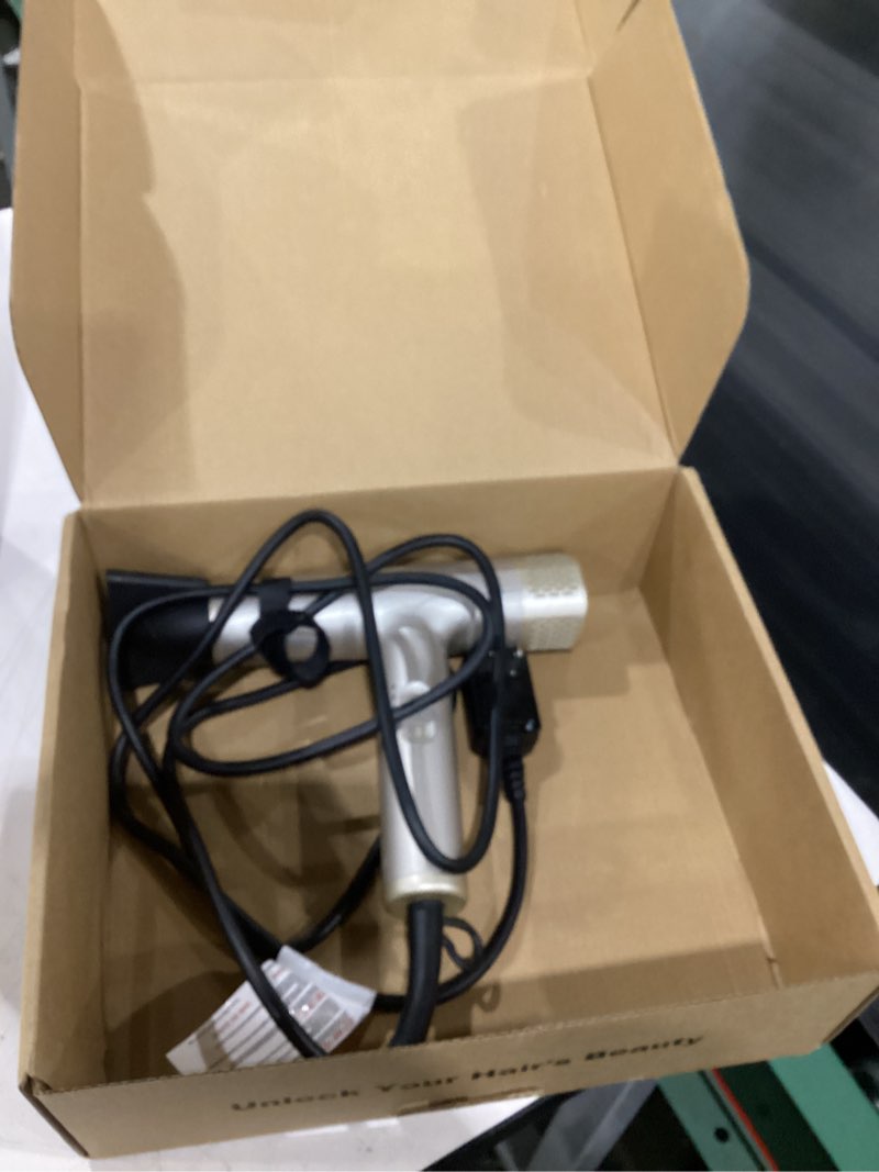 Condition photo showing As Is for yapoy professional hair dryer with diffuser fast drying 200 million ionic blow dryer with 110, 000 rpm high-speed no heat damage intelligent thermo-control low noise, silver us-size silver
