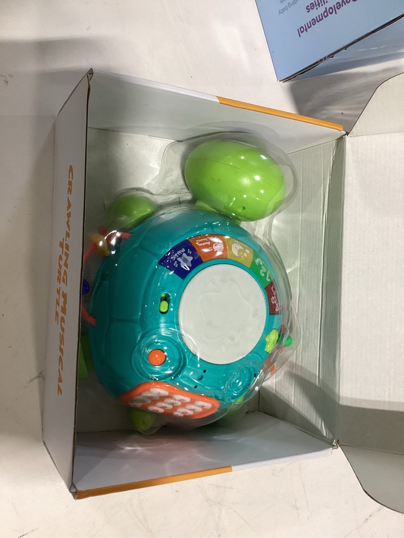 Condition photo showing As Is for innosky baby toys 6-12 months, musical turtle crawling tummy time development light up infant toys 12-18 months, bilingual educational boy girl gifts toy for 3-6 4 5 7 8 9-12 month