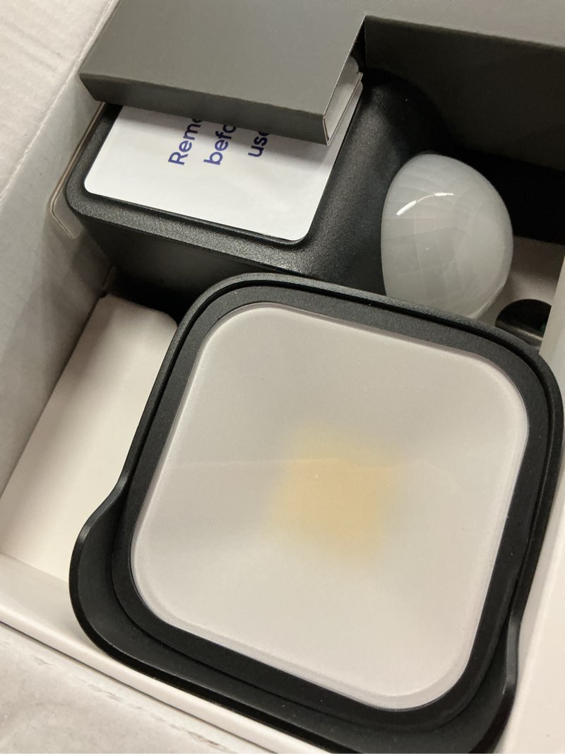 Condition photo showing Good Condition for wyze floodlight camera v2, security camera outdoor, 2k hd with color night vision, 2800-lumen leds, 160° wide view, 105db siren, works with alexa & google assistant, wired, free expert support black floodlight v2 black