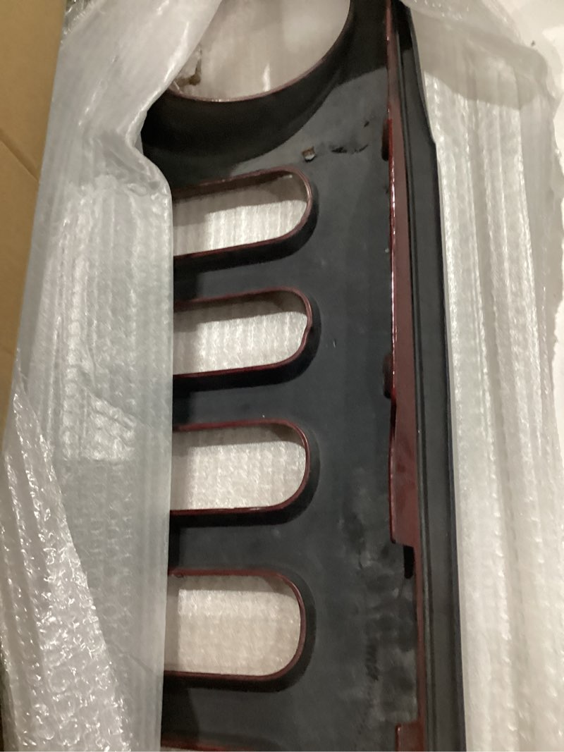 Condition photo showing As Is for toxicstorm front grill mesh grille cover matte black with amber led running lights for 2007-2018 jeep wrangler jk jku accessories & unlimited rubicon sahara sport, abs